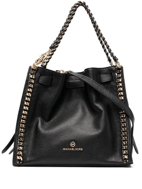 michael kors bag black gold chain|Michael Kors mina bag.